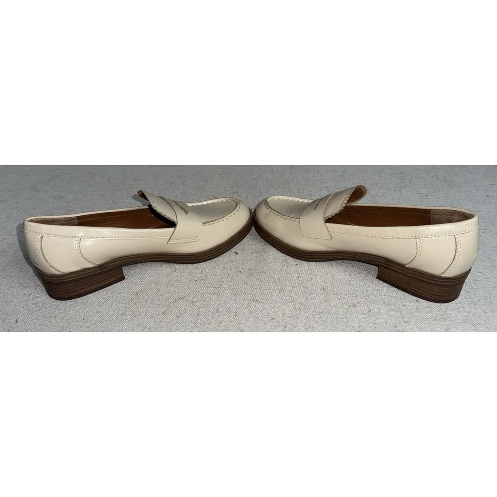 LUCKY BRAND‎ Floriss Penny Loafers Tailored Beige Vanilla Leather Women's 8